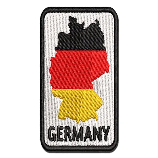 Germany Country Solid with Text Multi-Color Embroidered Iron-On or Hook & Loop Patch Applique {1}