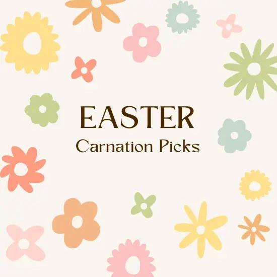 3.5" Easter Carnation Picks - Set of 100, Silk Flowers, Lifelike Artificial Blooms, Perfect for Wreaths, Bouquets & Centerpieces - Spring D&eacute;cor Accent, Floral Home by Artificial Flowers Gold {7}