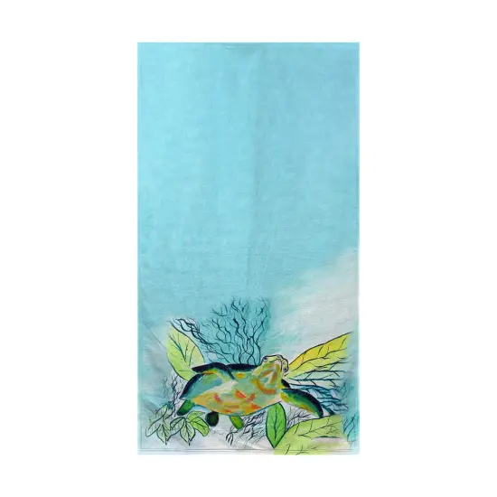 Betsy Drake Smiling Sea Turtle Beach Towel Multicolor {1}