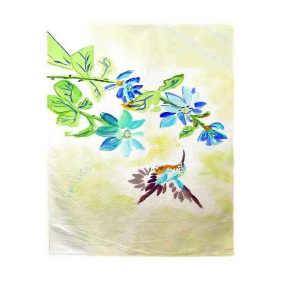 Betsy Drake Aqua Hummingbird Beach Towel Multicolor {1}