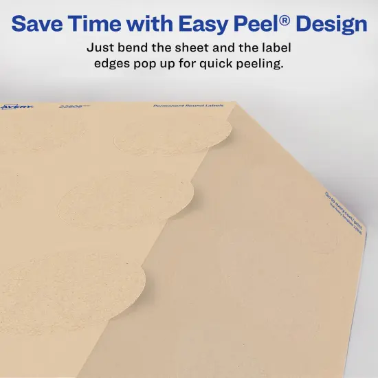 Avery Kraft Brown Round Labels with Sure Feed Technology, 2.5" Diameter, Print to the Edge, Laser/Inkjet Printable Labels, 90 Total (22818) {6}