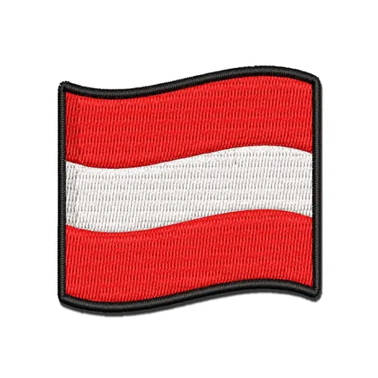 Austria with Waving Flag Cute Multi-Color Embroidered Iron-On or Hook & Loop Patch Applique {1}