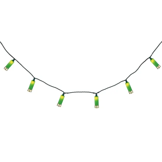 Northlight Shotgun Shells Patio Light Set - Green and Gold - 6' Green Wire - 10ct {5}