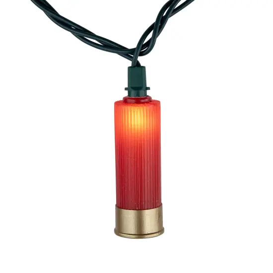 Northlight Shotgun Shells Patio Light Set - Red and Gold - 6' Green Wire - 10ct {6}