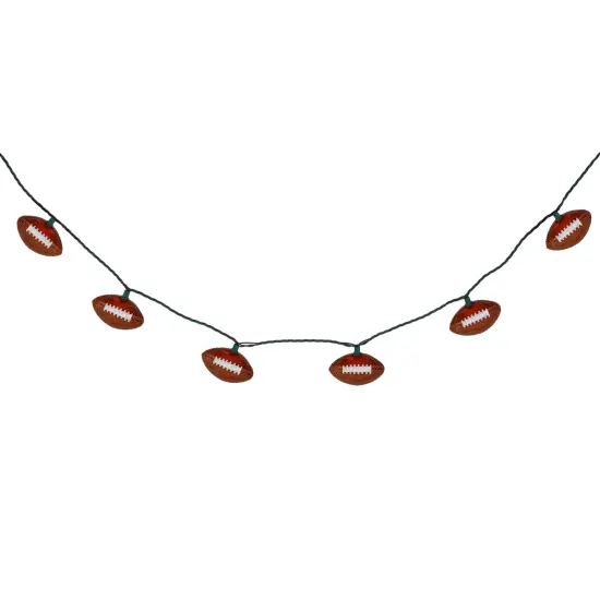 Northlight Football Indoor Outdoor Patio Light Set - 6'- Green Wire - 10ct Brown {5}