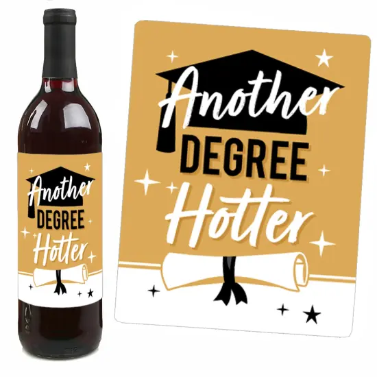 Big Dot of Happiness Mastered It - Master's Degree Graduation Party Decorations for Women and Men - Wine Bottle Label Stickers - Set of 4 {6}