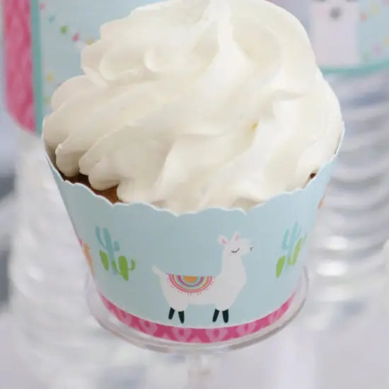 Big Dot of Happiness Whole Llama Fun - Llama Fiesta Baby Shower or Birthday Party Cupcake Decorations - Party Cupcake Wrappers - Set of 12 {6}