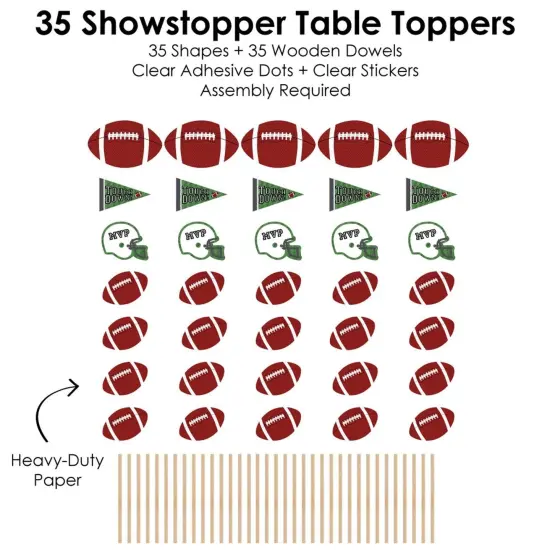 Big Dot of Happiness End Zone - Football - Baby Shower or Birthday Party Centerpiece Sticks - Showstopper Table Toppers - 35 Pieces {7}