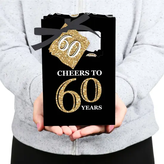 Big Dot of Happiness Adult 60th Birthday - Gold - Birthday Party Favor Boxes - Set of 12 {6}