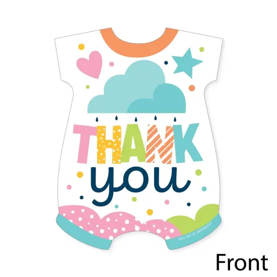 Big Dot of Happiness Colorful Baby Shower - Shaped Thank You Cards - Gender Neutral Party Thank You Note Cards with Envelopes - Set of 12 {4}