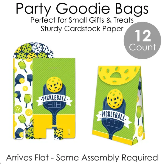 Big Dot of Happiness Let&rsquo;s Rally - Pickleball - Birthday or Retirement Gift Favor Bags - Party Goodie Boxes - Set of 12 {7}