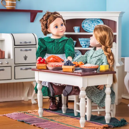 The Queen's Treasures 18 In Doll Fully Wooden Kitchen Table And Two Chairs {7}