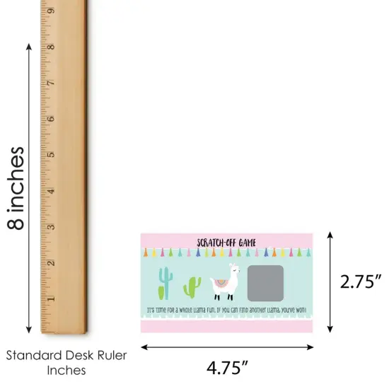 Big Dot of Happiness Whole Llama Fun - Llama Fiesta Baby Shower or Birthday Party Game Scratch Off Cards - 22 Count {7}