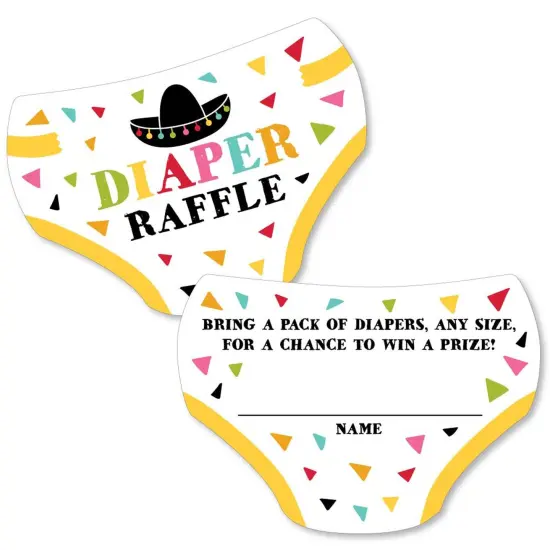 Big Dot of Happiness Let's Fiesta - Diaper Shaped Raffle Ticket Inserts - Fiesta Baby Shower Activities - Diaper Raffle Game - Set of 24 {1}