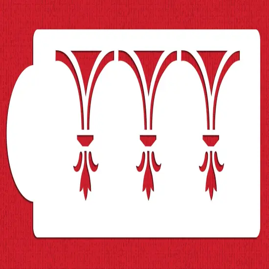 Victorian Swag Cake Stencil | C467 by Designer Stencils | Cake Decorating Tools | Baking Stencils for Royal Icing, Airbrush, Dusting Powder | Reusable Plastic Food Grade Stencil for Cakes | Easy to Use & Clean Cake Stencil {1}