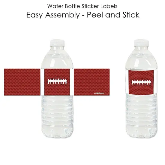 Big Dot of Happiness End Zone - Football - Baby Shower or Birthday Party Water Bottle Sticker Labels - Set of 20 {4}