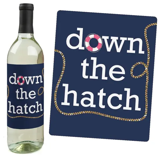 Big Dot of Happiness Last Sail Before the Veil - Nautical Bridal Shower and Bachelorette Party Gift for Women - Wine Bottle Label Stickers - Set of 4 {6}