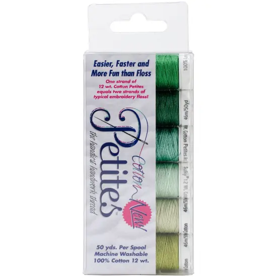Sulky Sampler 12wt Cotton Petites 6/Pkg-Greens Assortment {1}