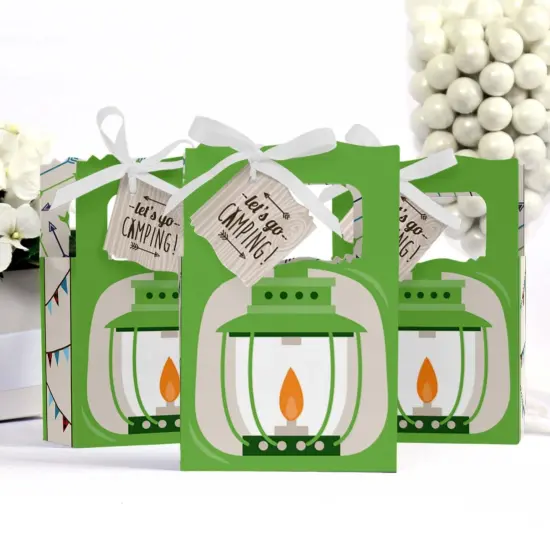 Big Dot of Happiness Happy Camper - Camping Baby Shower or Birthday Party Favor Boxes - Set of 12 {4}