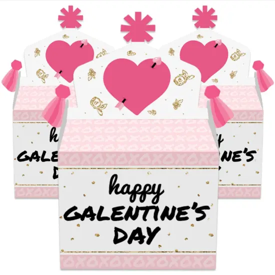 Big Dot of Happiness Be My Galentine - Treat Box Party Favors - Galentine's and Valentine's Day Party Goodie Gable Boxes - Set of 12 {3}