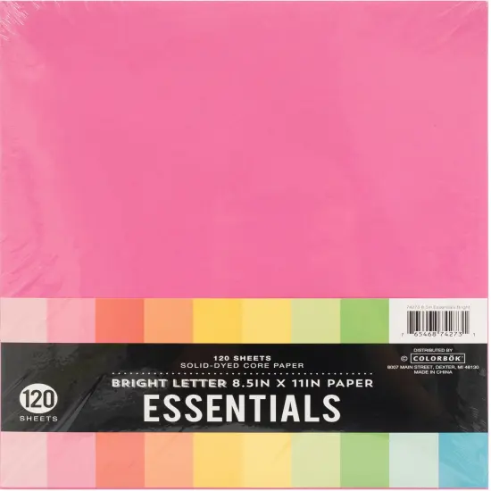 Colorbok Essentials 24lb Cardstock 8.5"X11" 120/Pkg-Bright {1}