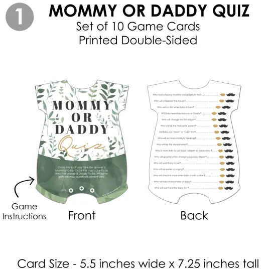 Big Dot of Happiness Boho Botanical Baby - 4 Greenery Baby Shower Games - 10 Cards Each - Gamerific Bundle {6}