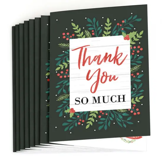 Big Dot of Happiness Rustic Merry Friendsmas - Friends Christmas Party Thank You Cards (8 Count) {3}