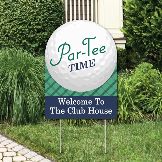 Big Dot of Happiness Par-Tee Time - Golf - Party Decorations - Birthday or Retirement Party Welcome Yard Sign {1}
