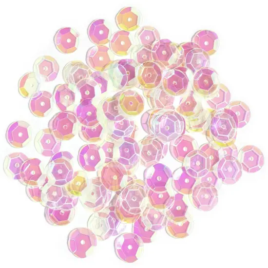 CousinDIY Cupped Sequins-Crystal Iridescent, 10mm 120/Pkg {3}