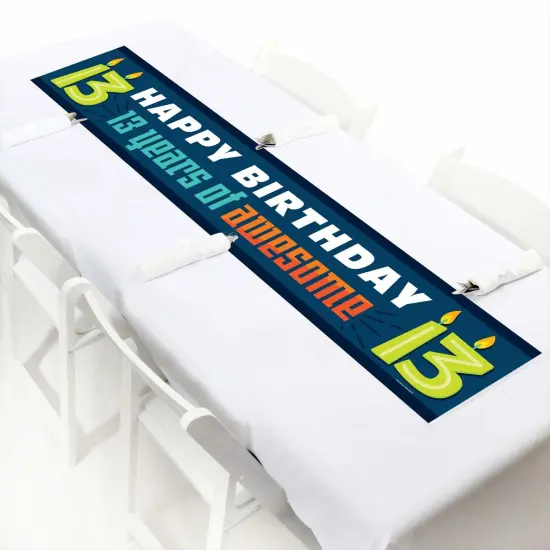 Big Dot of Happiness Boy 13th Birthday - Happy Birthday Official Teenager Decorations Party Banner {7}