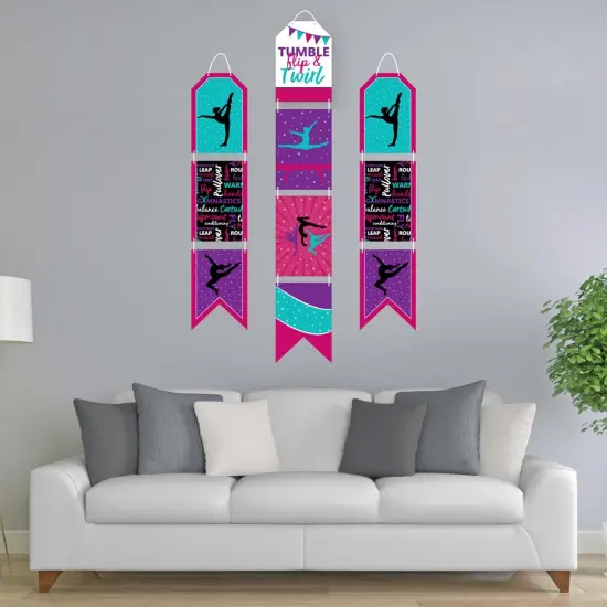 Big Dot of Happiness Tumble, Flip and Twirl - Gymnastics - Hanging Vertical Paper Door Banners - Birthday Party or Wall Decor Kit - Indoor Door Decor {3}