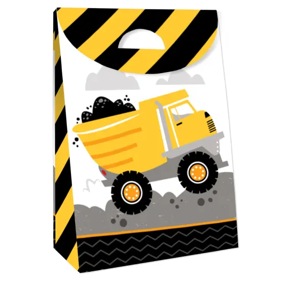 Big Dot of Happiness Dig It - Construction Party Zone - Baby Shower or Birthday Gift Favor Bags - Party Goodie Boxes - Set of 12 {4}