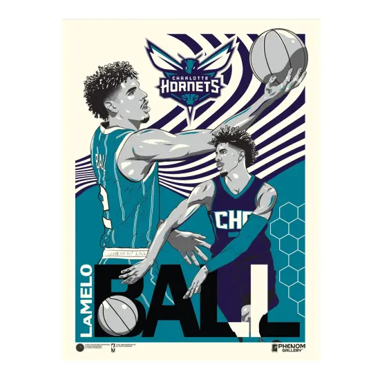 Phenom Gallery Charlotte Hornets LaMelo Ball 18" x 24" Serigraph {3}