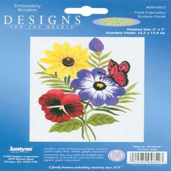 Janlynn Embroidery Kit 5"X7"-Floral-Stitched In Floss {1}