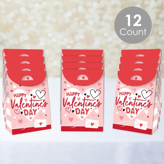 Big Dot of Happiness Happy Valentine&rsquo;s Day - Valentine Hearts Gift Favor Bags - Party Goodie Boxes - Set of 12 {3}