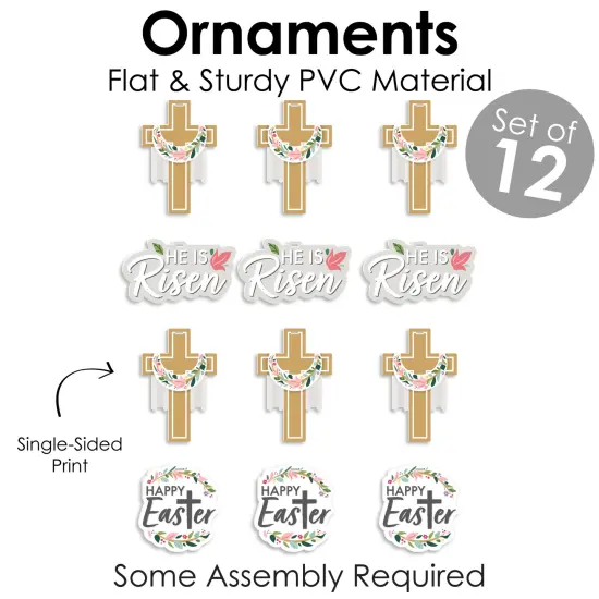 Big Dot of Happiness Religious Easter - Christian Holiday Decorations - Tree Ornaments - Set of 12 {6}