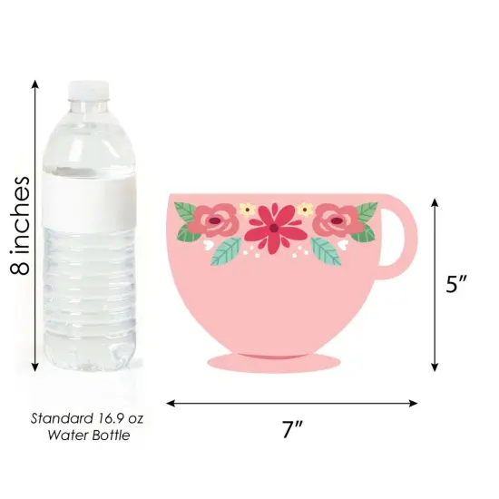 Big Dot of Happiness Floral Let's Par-Tea - Tea Cup Decorations DIY Garden Tea Party Essentials - Set of 20 {6}