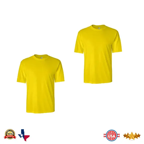 RADYAN&reg; Short Sleeve Safety Work Shirt for Men High Visibility Cotton Blend Crewneck Construction Tee {2}