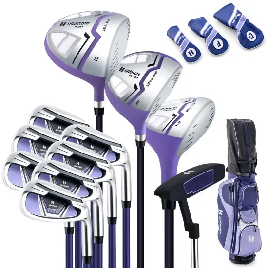 Women's Complete Golf Club Set Right Hand With Rain Hood Purple {3}
