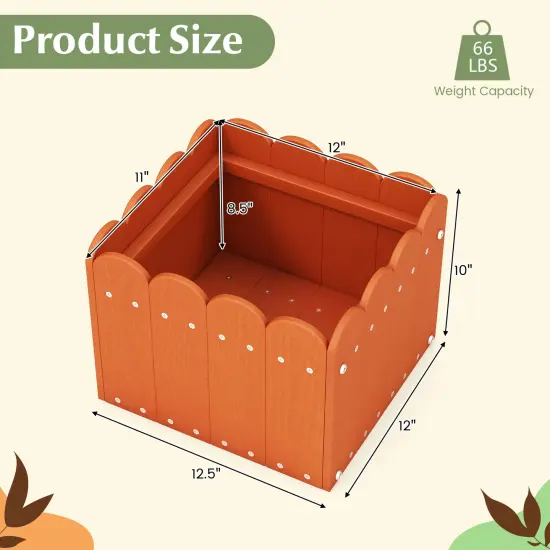 2 Pack Square Planter Box With Drainage Gaps For For Front Porch Garden Balcony Orange {5}