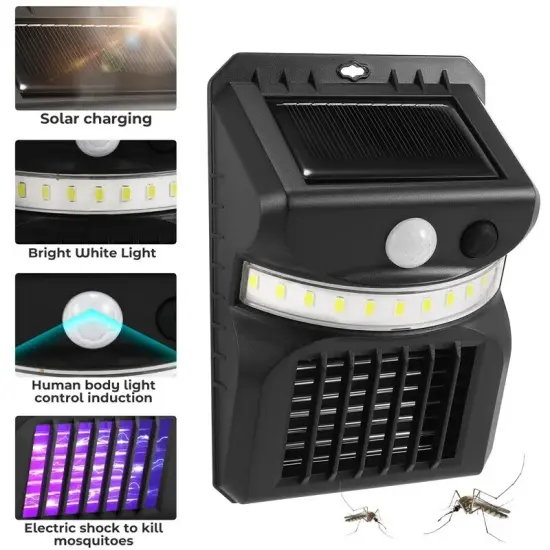 16 LED Solar Mosquito Fly Bug Insect Zapper Killer Trap Lamp Outdoor Wall Light {1}