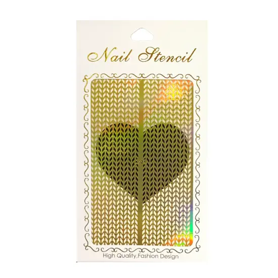 Wrapables Gold Nail Art Guide Large Nail Stencil Sheet - Arrow {1}