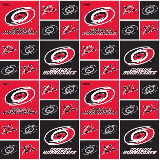 Sykel Enterprises NHL Team Cotton Fabric-Carolina Hurricanes Geometric Cotton Quilting Fabric {1}