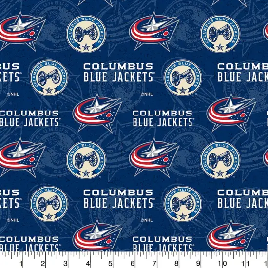 Sykel Enterprises NHL Team Cotton Fabric-Columbus Blue Jackets Tone on Tone Cotton Quilting Fabric {1}