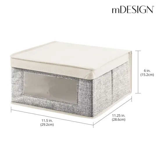 mDesign Medium Fabric Closet Storage Box with Front Window/Lid {3}