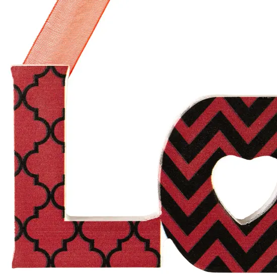 Northlight Wooden LOVE and XOXO Valentine's Day Wall Decorations - 8" - Red and Black - Set of 2 {7}