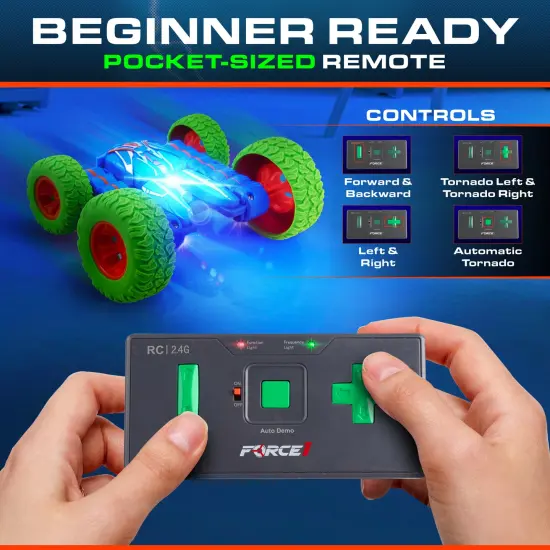 Force1 Mini Tornado LED Remote Control Car for Kids {4}
