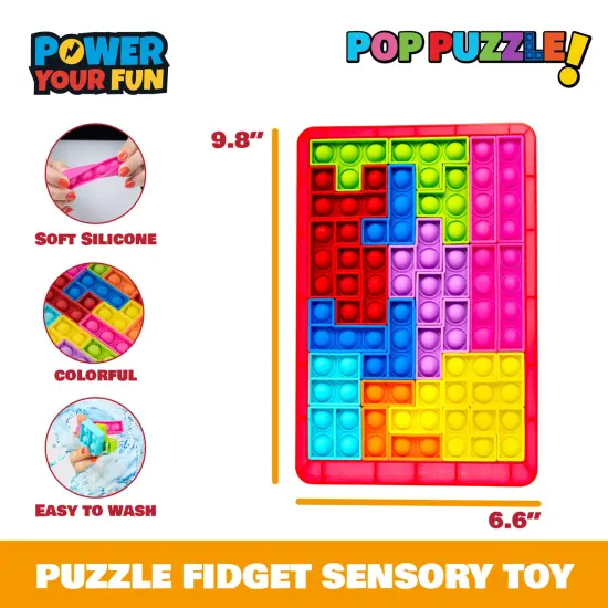 Power Your Fun Pop Puzzle Popper Fidget Game - Red {5}