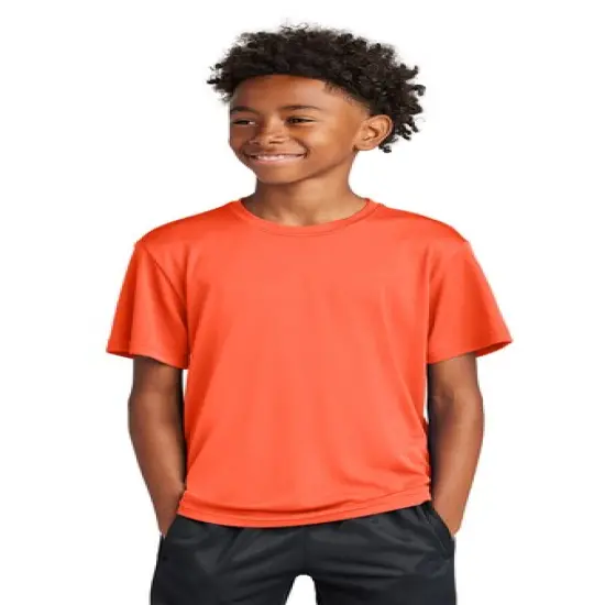 Sport-Tek&reg; Youth Crewneck Short Sleeve PosiCharge Competitor Tee Neon orange {1}