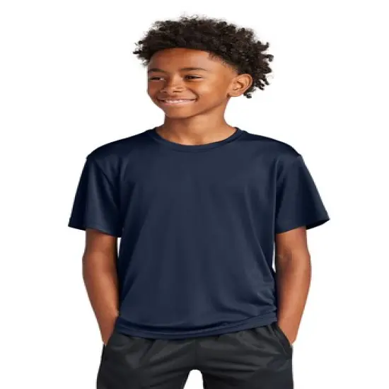 Sport-Tek&reg; Youth Crewneck Short Sleeve PosiCharge Competitor Tee True navy {1}
